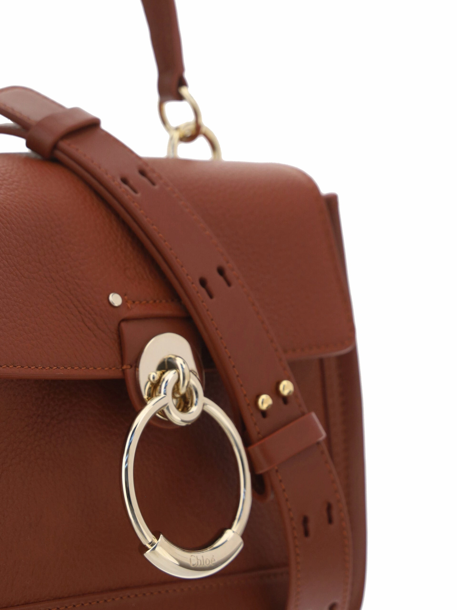 Chlo?? Elegant Sepia Brown Calfskin Shoulder Handbag