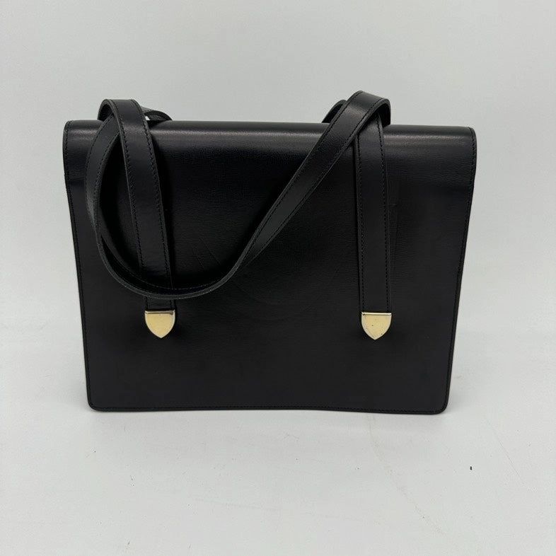 Christian Dior Black Leather Shoulder Bag Medium