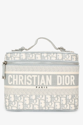 Christian Dior Grey Oblique Monogram Dior travel Vanity Case
