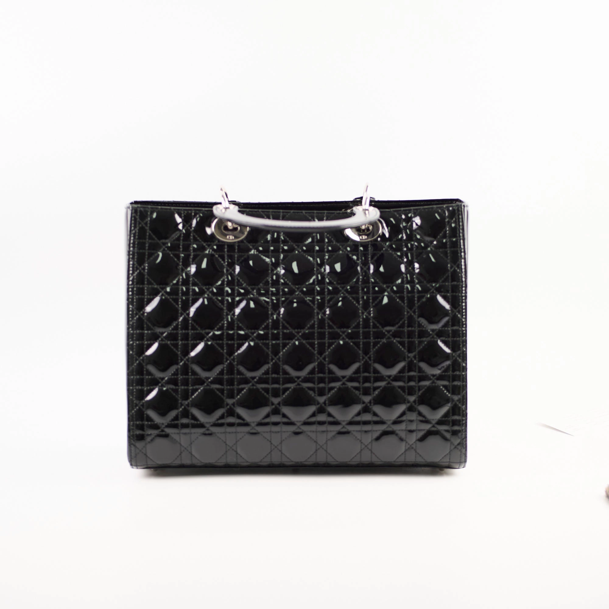 Christian Dior Large Lady Dior Black Patent