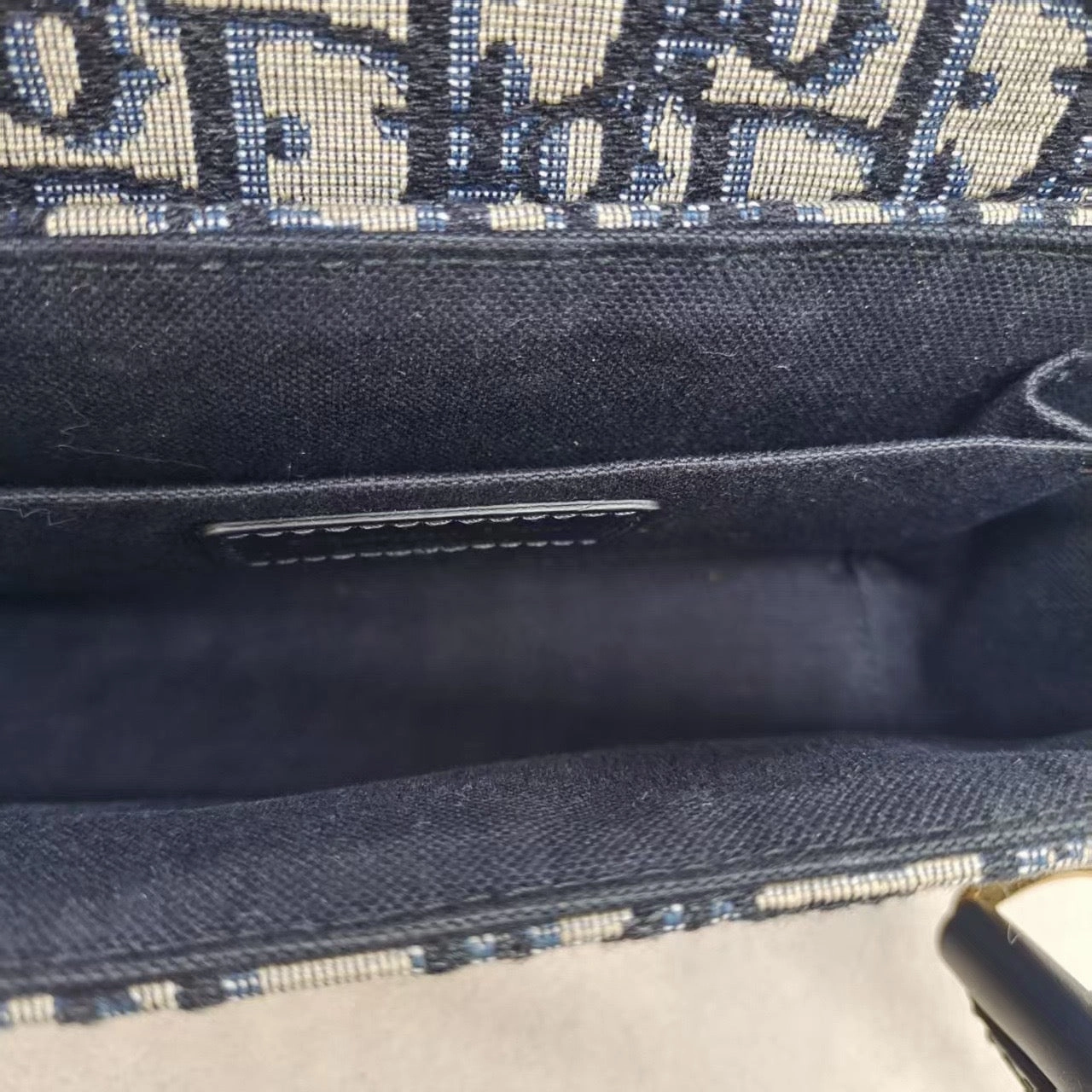Christian Dior Saddle Bag Blue Monogram Canvas Shoulder Bag