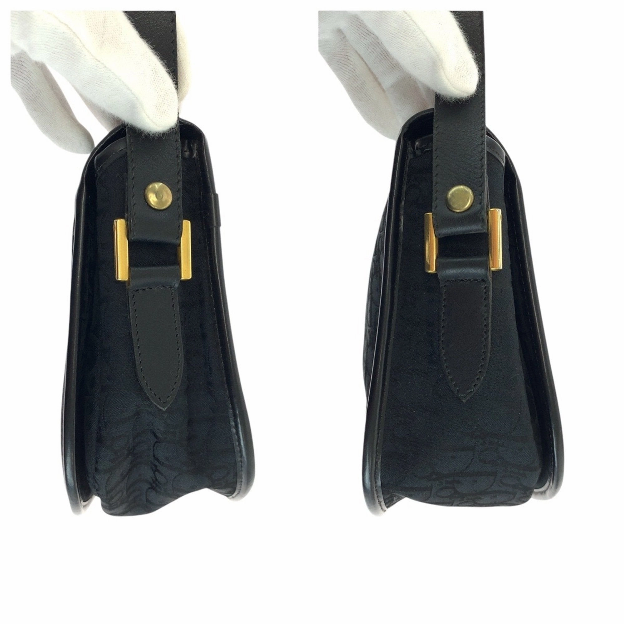 Christian Dior Trotter Canvas Leather Pochette Shoulder Bag (Pre-Owned)