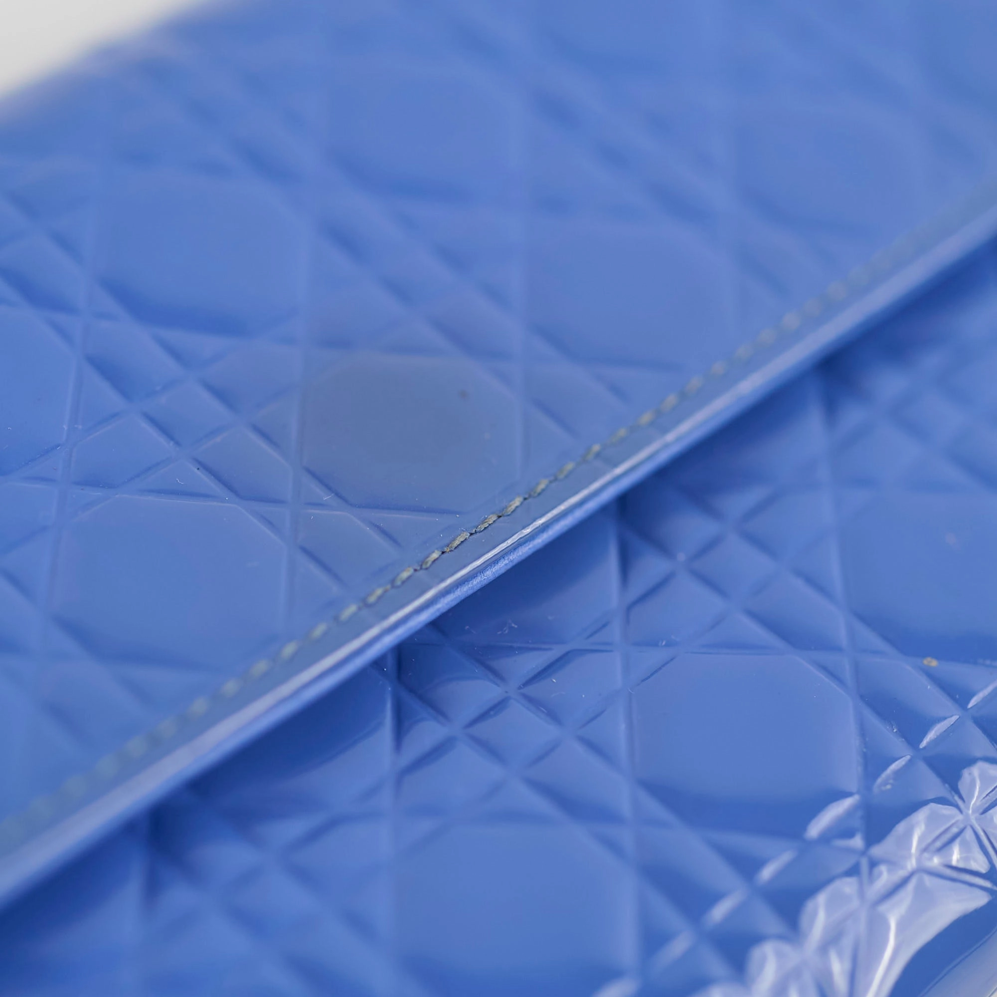 Christian Dior Wallet on Chain WOC Blue Patent