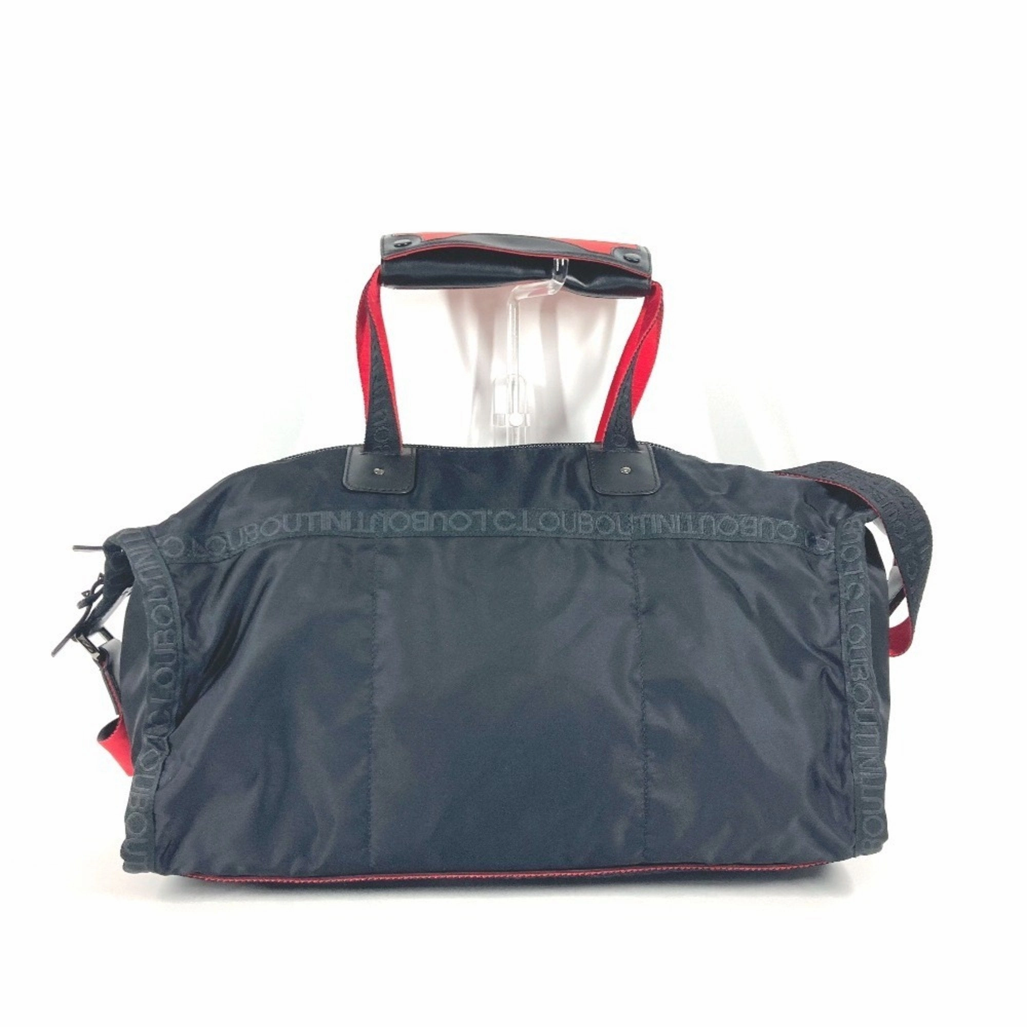 Christian Louboutin  Color Nylon Leather Boston Bag Handbag Shoulder Bag (Pre-Owned)