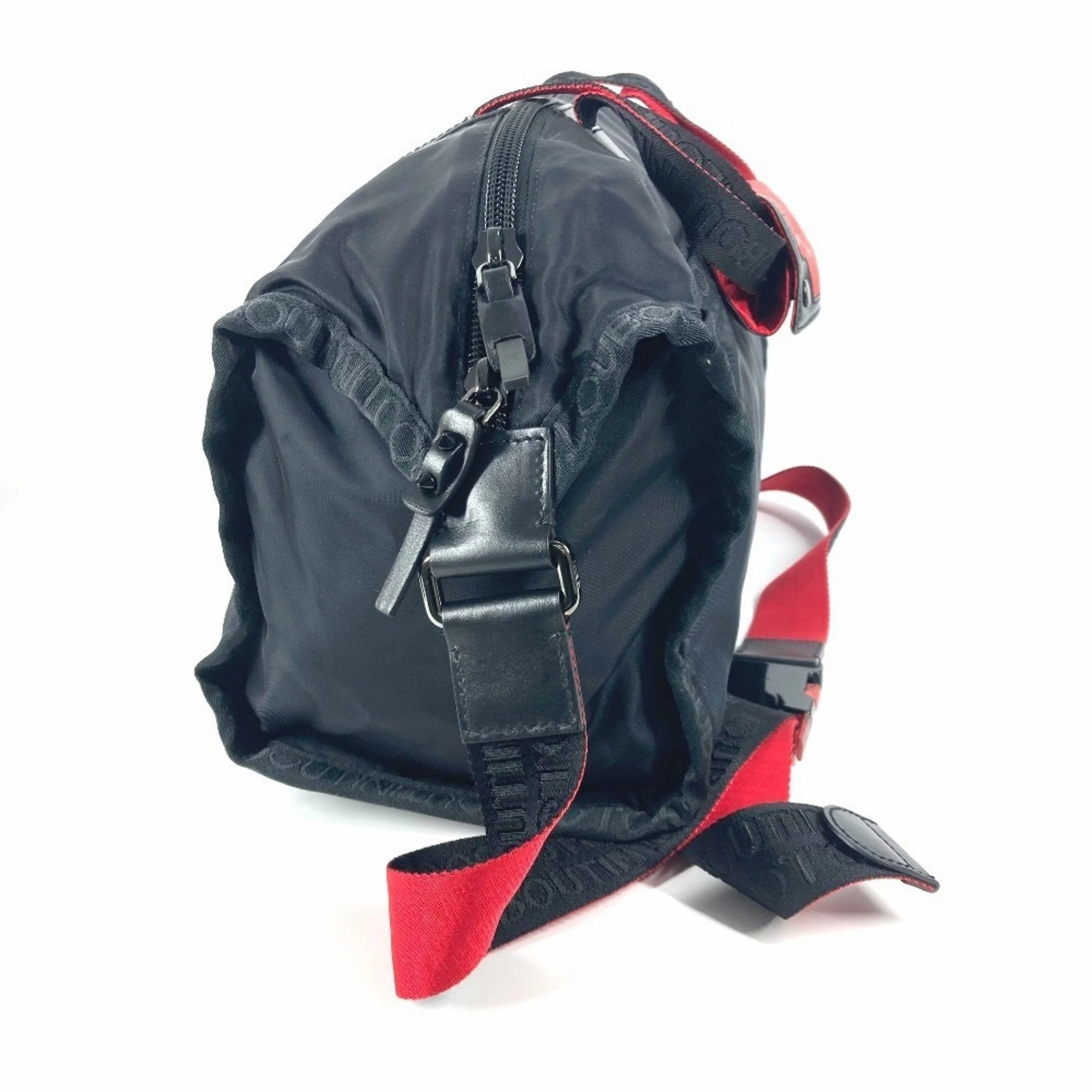 Christian Louboutin  Color Nylon Leather Boston Bag Handbag Shoulder Bag (Pre-Owned)
