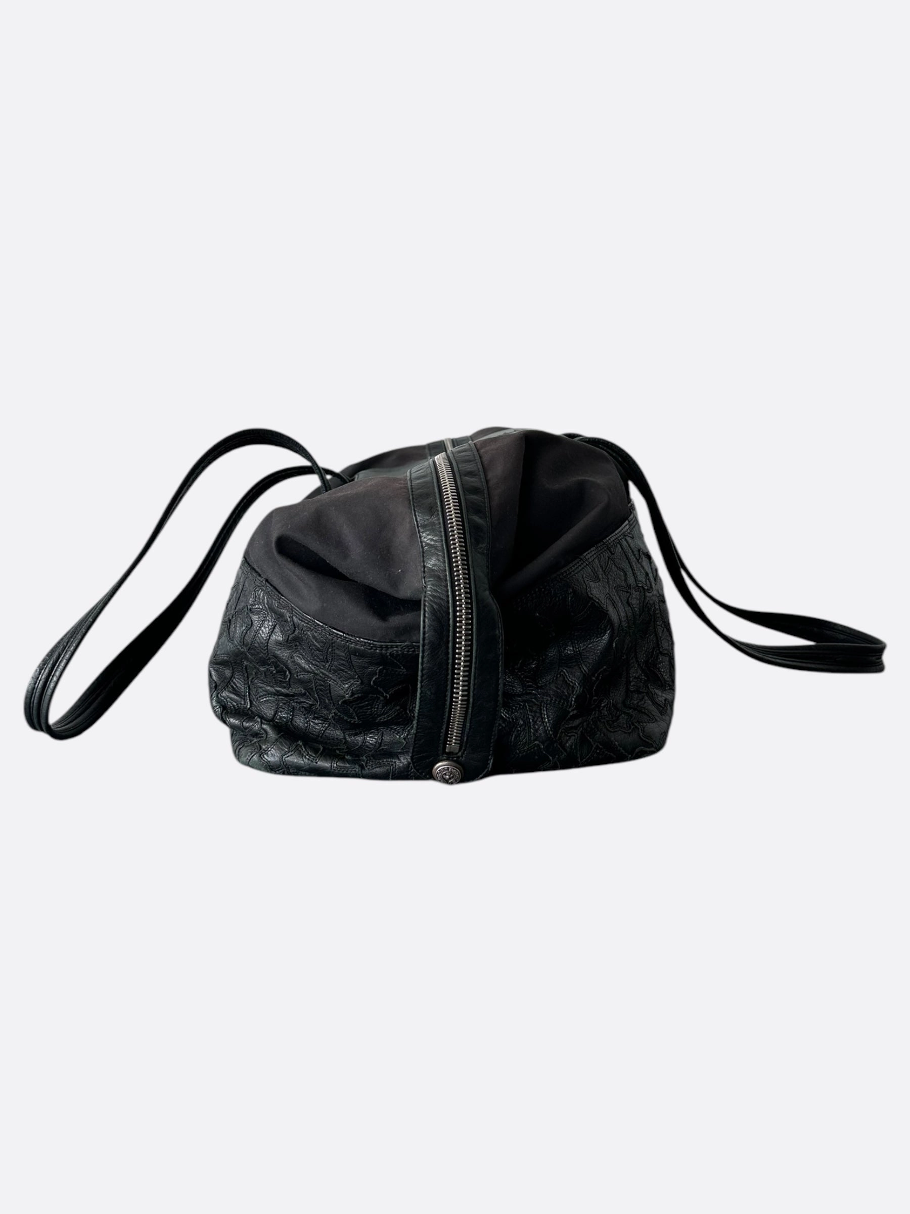Chrome Hearts Black Nylon & Leather Cross Patch Duffel Bag