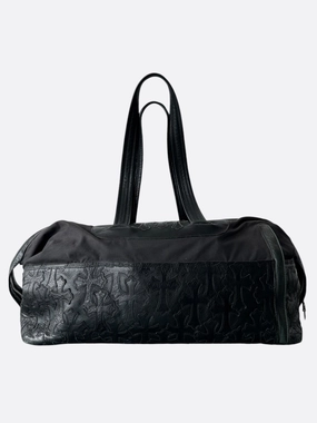 Chrome Hearts Black Nylon & Leather Cross Patch Duffel Bag