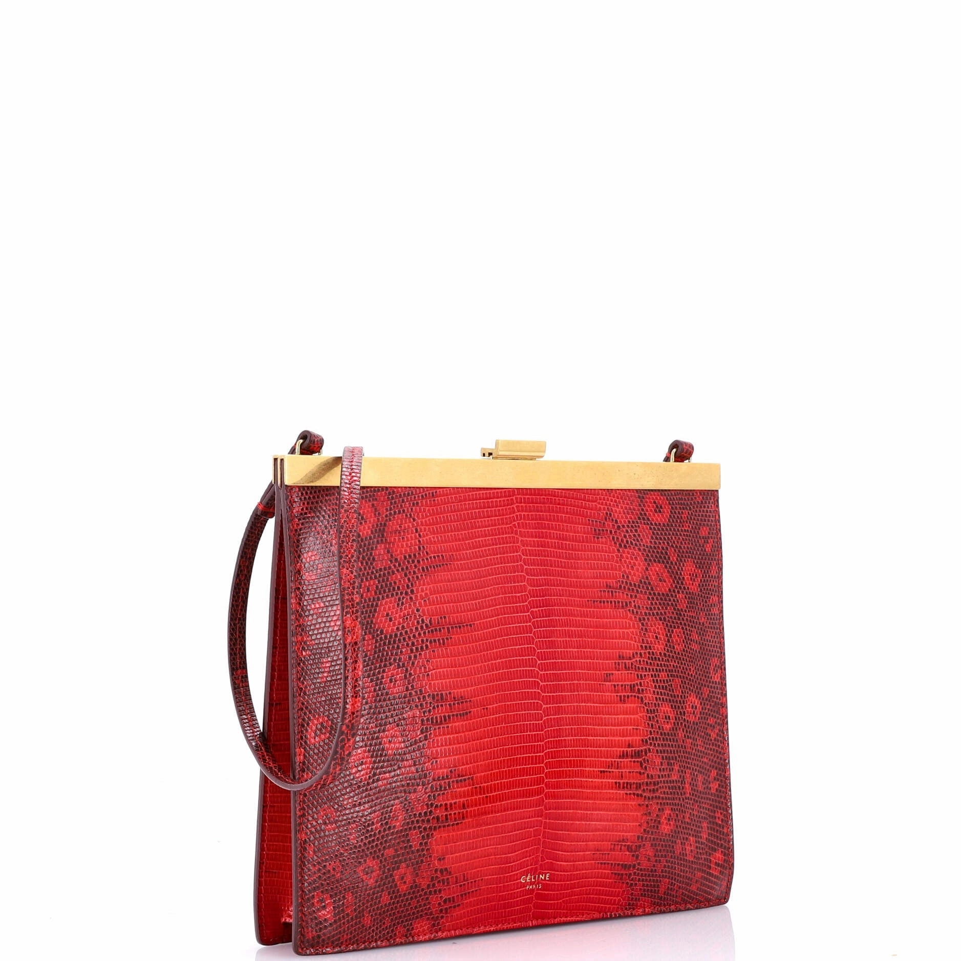 Clasp Crossbody Bag Lizard Mini