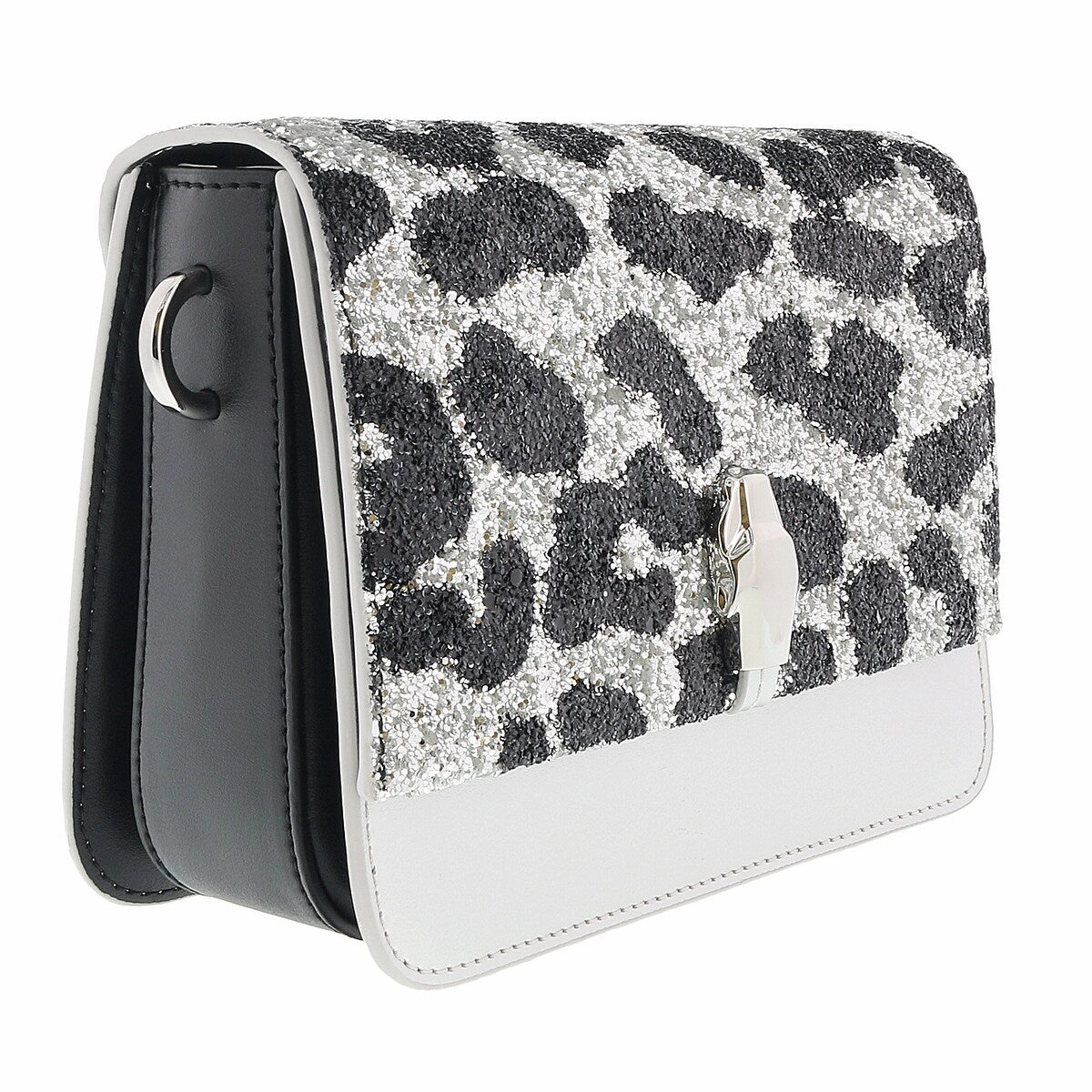 Class Roberto Cavalli Milano Rmx 0 Silver/Black Medium Shoulder Bag for womens