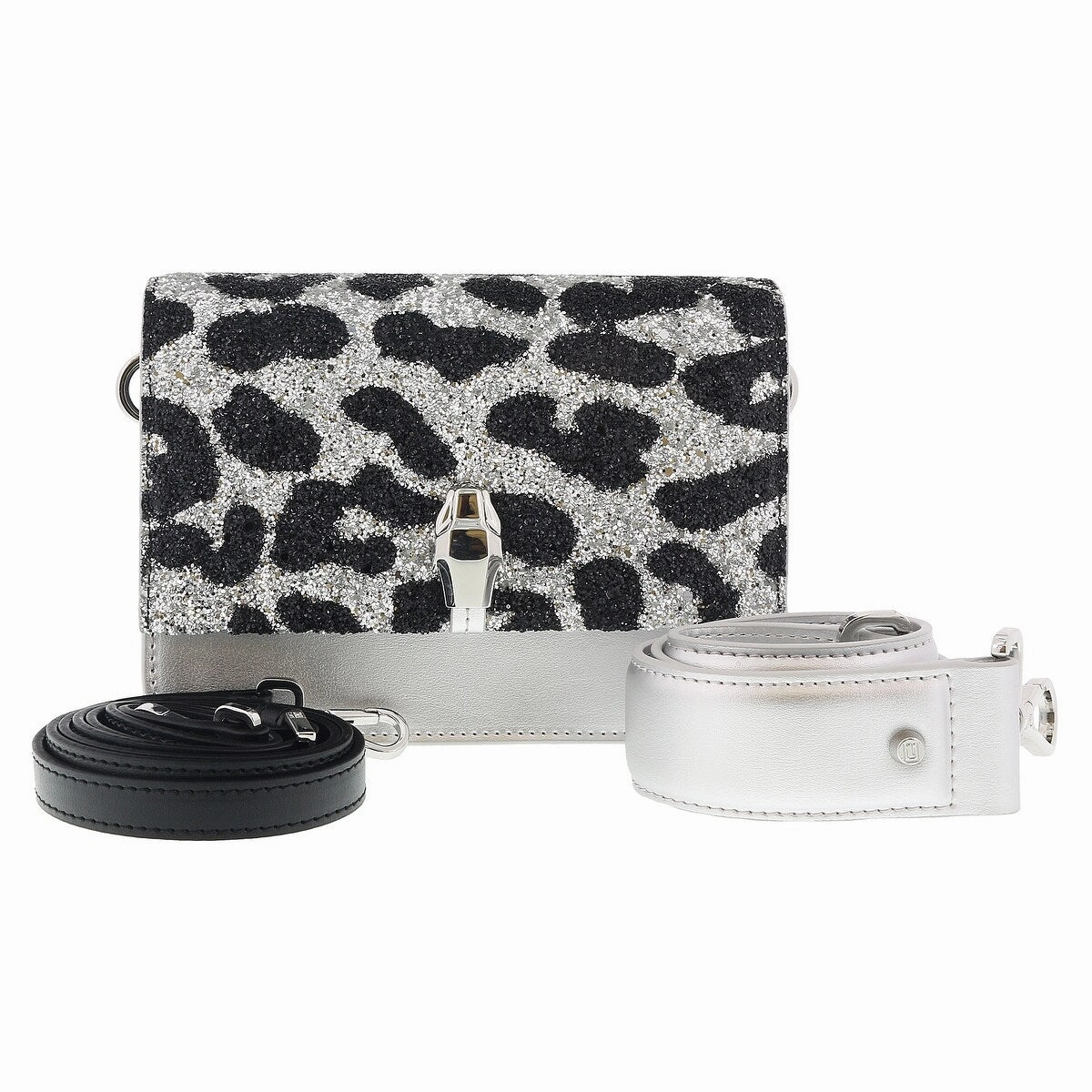 Class Roberto Cavalli Milano Rmx 0 Silver/Black Medium Shoulder Bag for womens