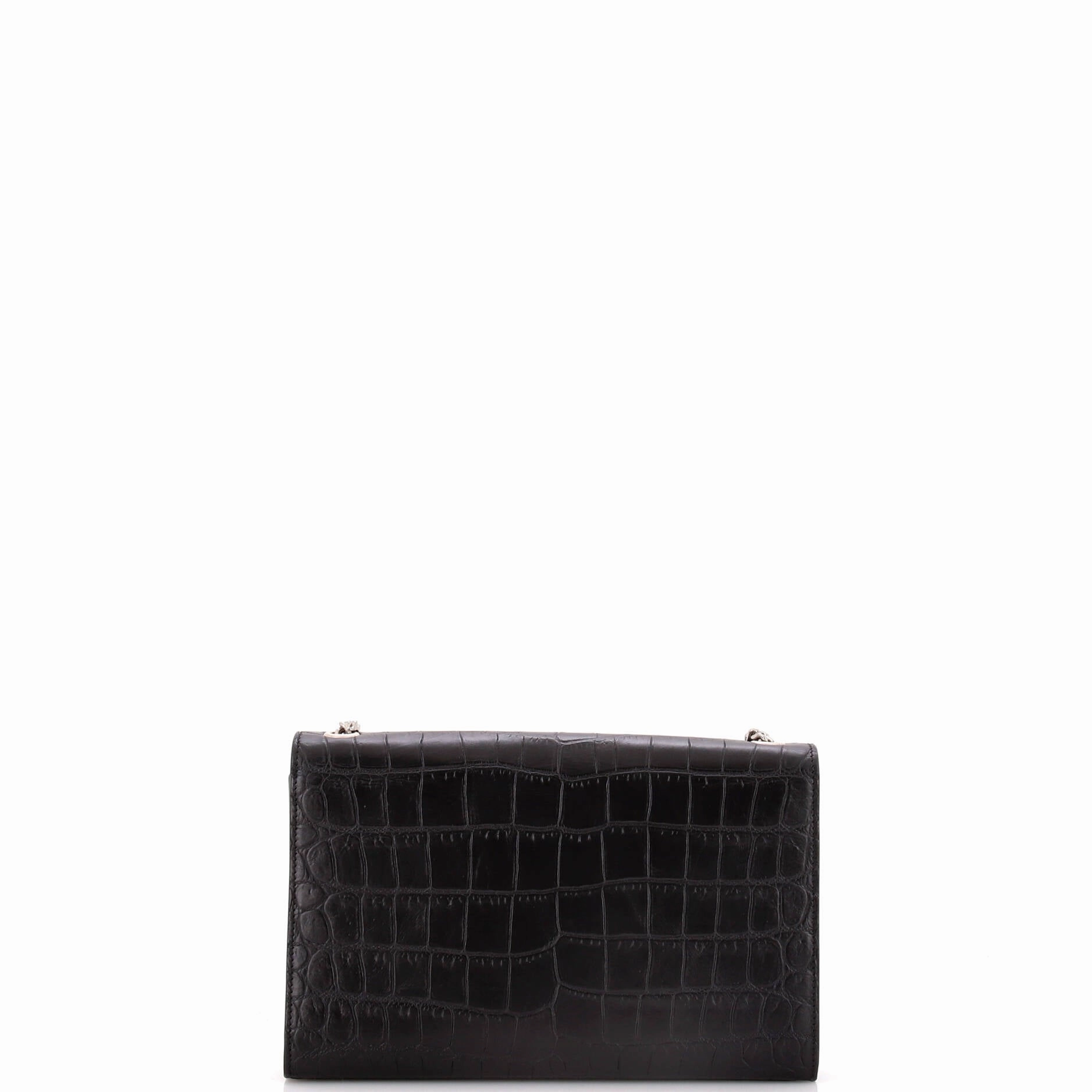 Classic Monogram Tassel Crossbody Bag Crocodile Embossed Leather Medium