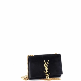 Classic Monogram Tassel Crossbody Bag Suede Small