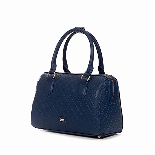 Cloe Carry-On Embossed Luggage   Handbag in Blue Navy Color