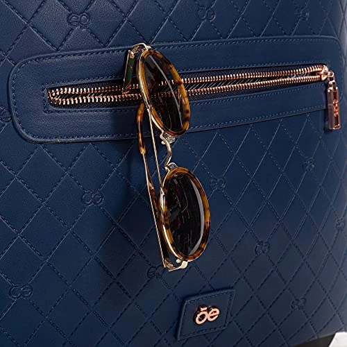Cloe Carry-On Embossed Luggage   Handbag in Blue Navy Color
