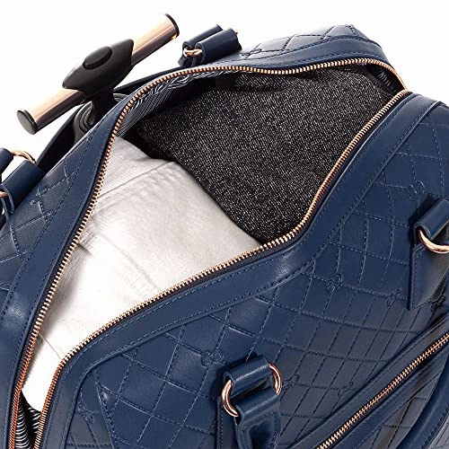 Cloe Carry-On Embossed Luggage   Handbag in Blue Navy Color