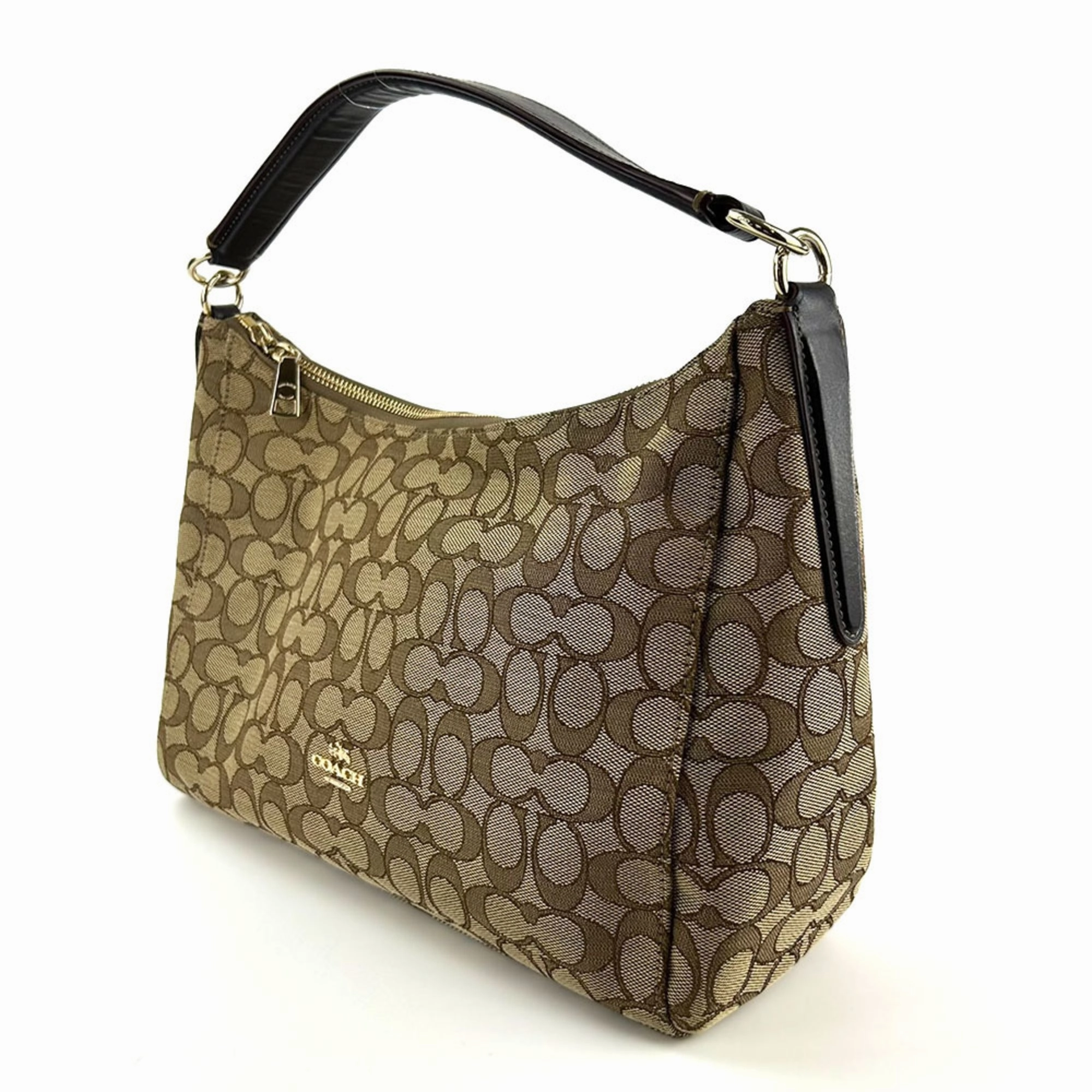 Coach    Leather Canvas Shoulder Bag (Pre-Owned)