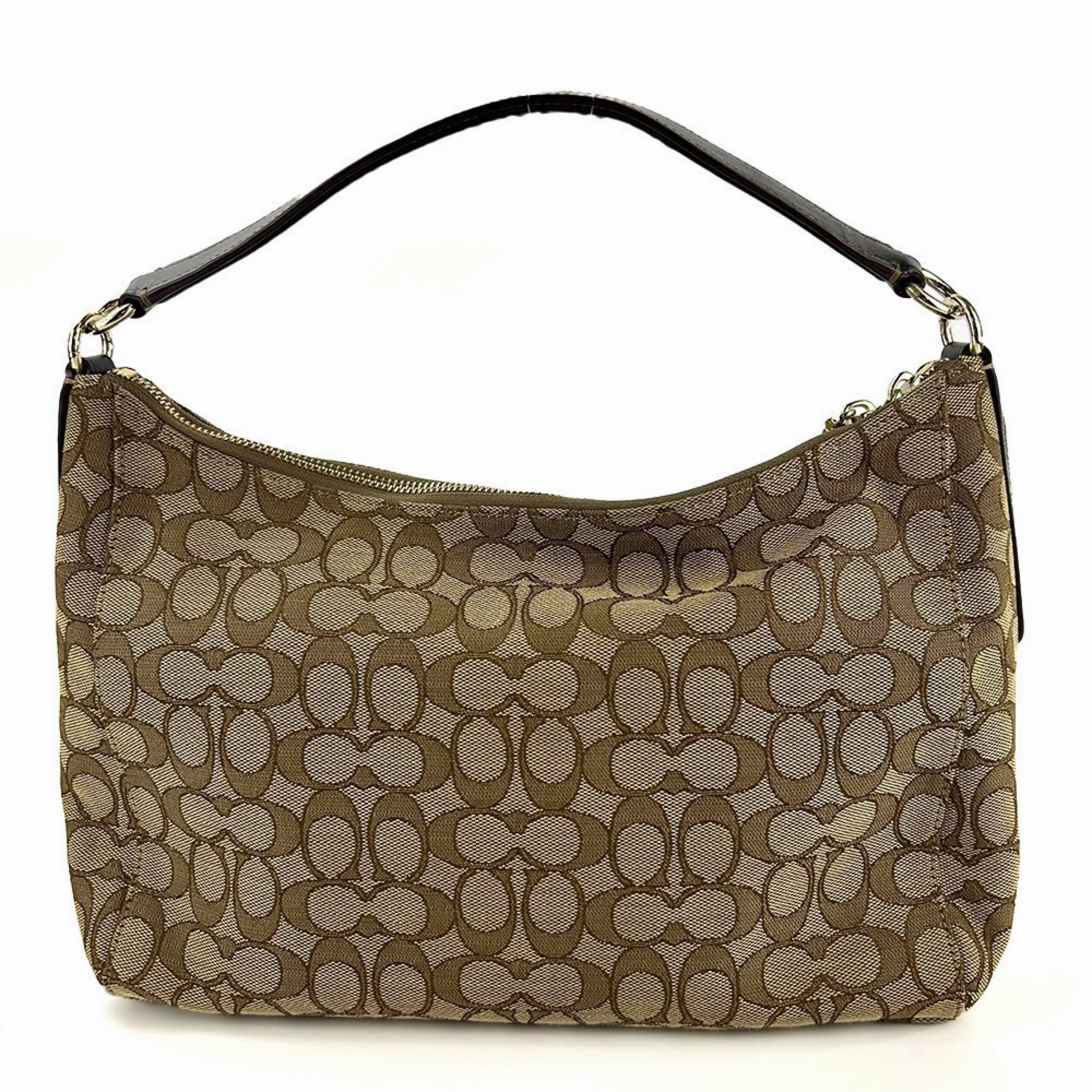 Coach    Leather Canvas Shoulder Bag (Pre-Owned)