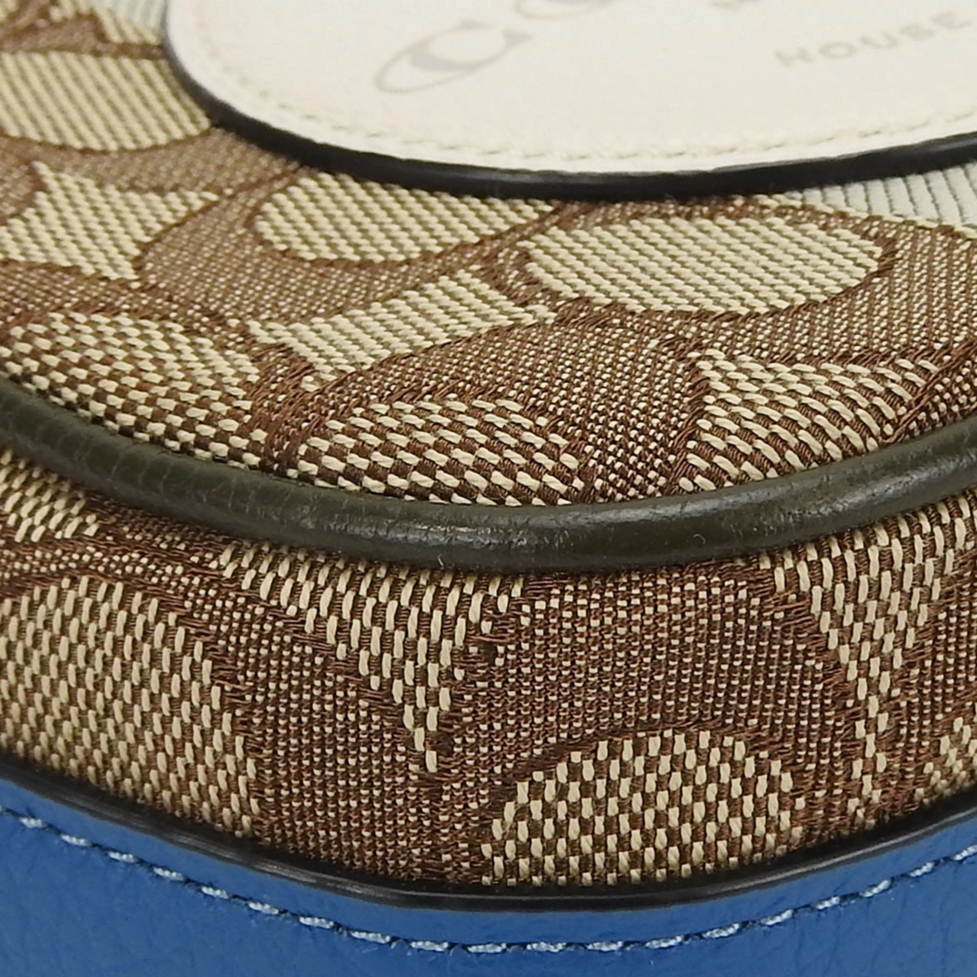 Coach  blue  Canvas Leather Pochette Shoulder Bag (Pre-Owned)