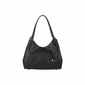 COACH Soft Pebble Leather Lori Shoulder Bag Black