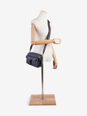 Coach Warner Crossbody Navy Coated Canvas