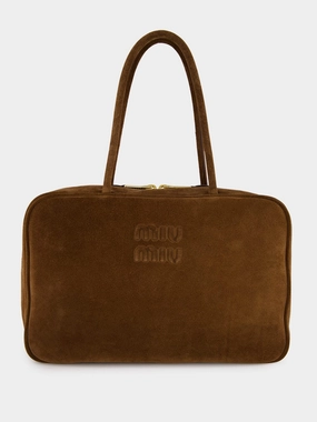 Cocoa Brown Suede Beau Shoulder Bag