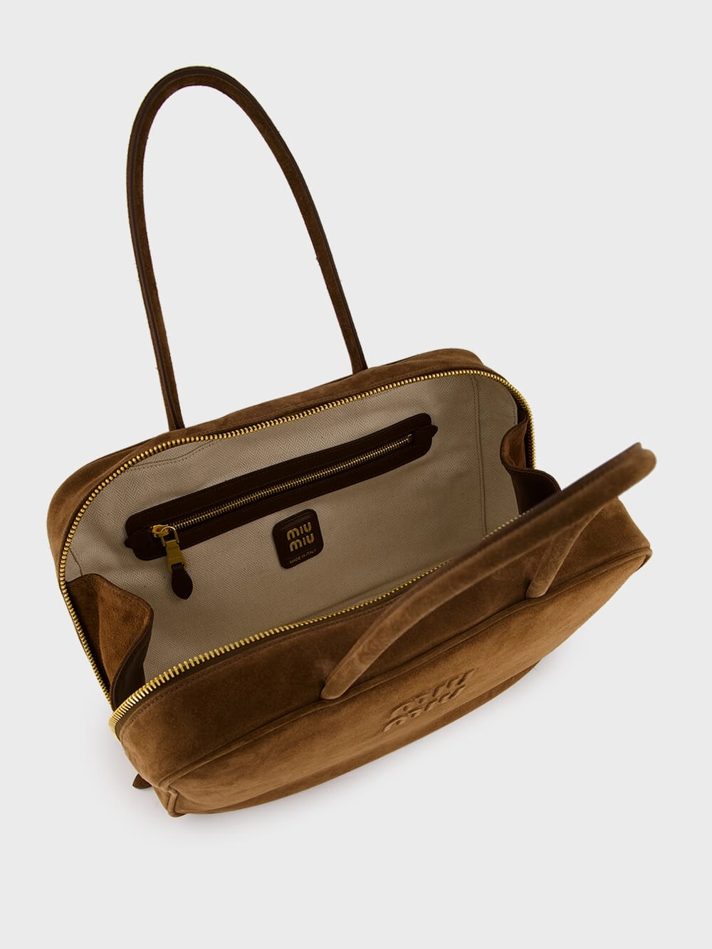 Cocoa Brown Suede Beau Shoulder Bag