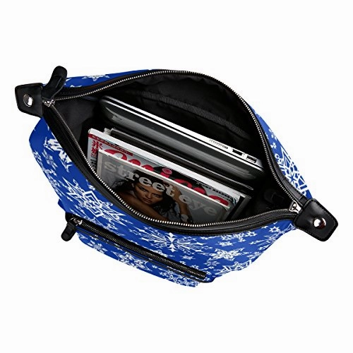 Colourlife Blue White Snowflakes Stylish Casual Shoulder Backpacks Laptop School Bags Travel