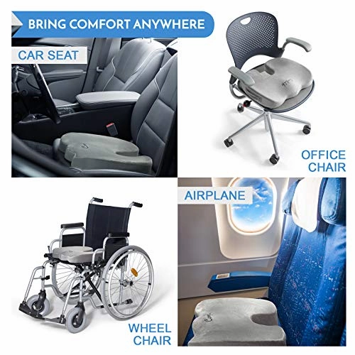 ComfiLife Premium Comfort Seat Cushion - Non-Slip Orthopedic 100% Memory Foam Coccyx Cushion for Tailbone Pain - Cushion for Office Chair Car Seat - Back Pain & Sciatica Relief