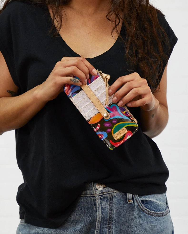 Consuela | Sophie Black Swirly Card Organizer