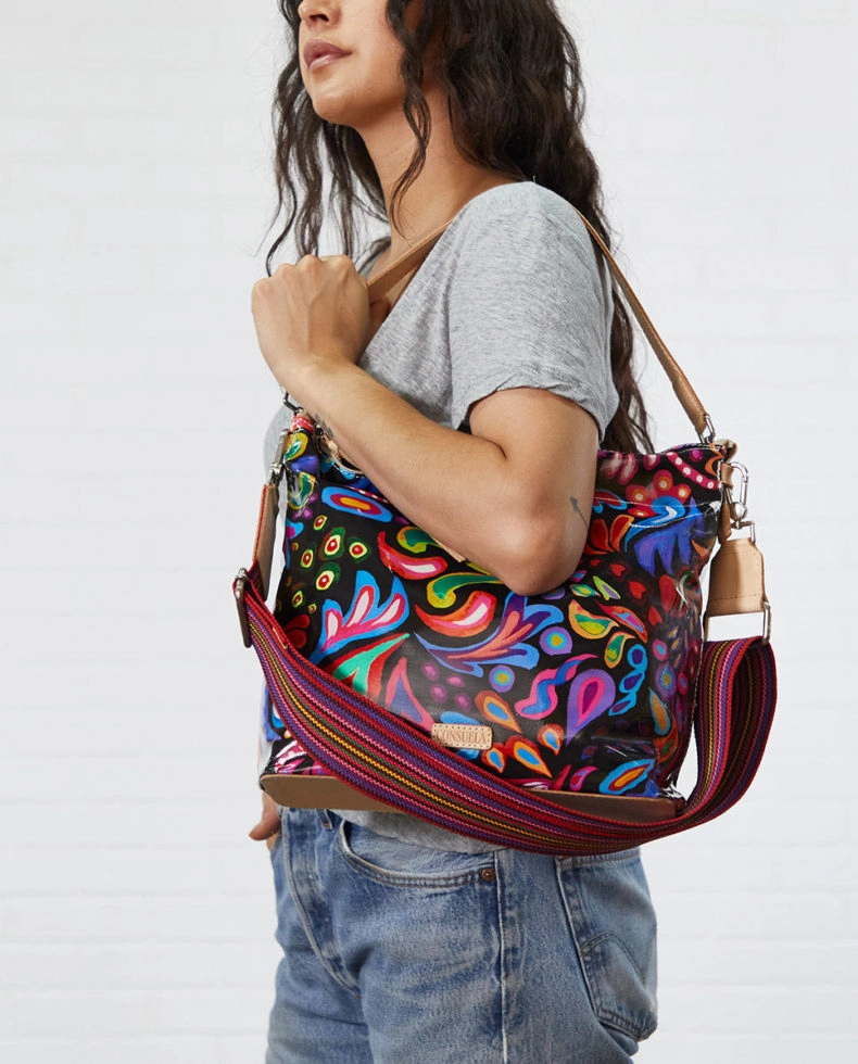 Consuela | Sophie Black Swirly Hobo Bag