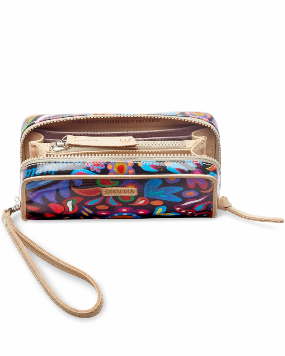 Consuela | Sophie Black Swirly Wristlet Wallet