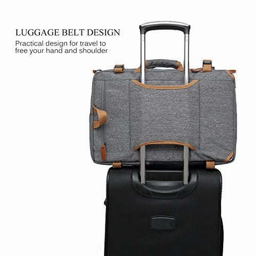 CoolBELL Convertible Briefcase Backpack Messenger Bag Shoulder Bag Laptop Case Business Briefcase Travel Rucksack Multi-Functional Handbag Fits 17.3 Inch Laptop for Men/Women (Grey)