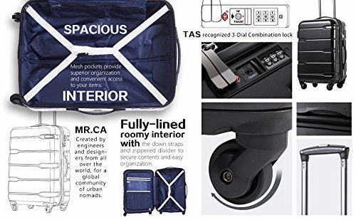 Coolife Luggage Expandable 3 Piece Sets PC ABS Spinner Suitcase 20 inch 24 inch 28 inch (Charcoal new)