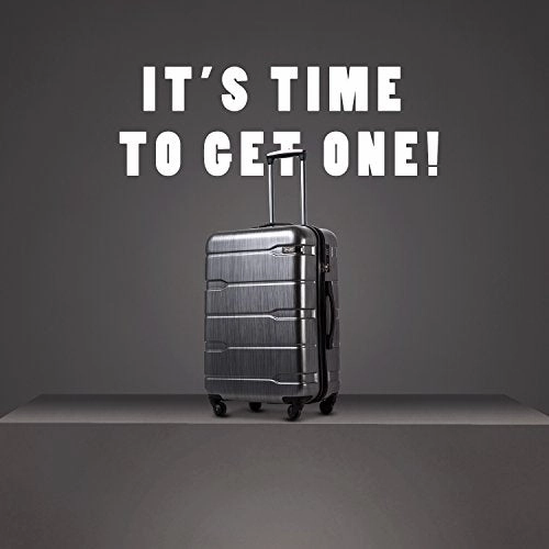 Coolife Luggage Expandable 3 Piece Sets PC ABS Spinner Suitcase 20 inch 24 inch 28 inch (Charcoal new)