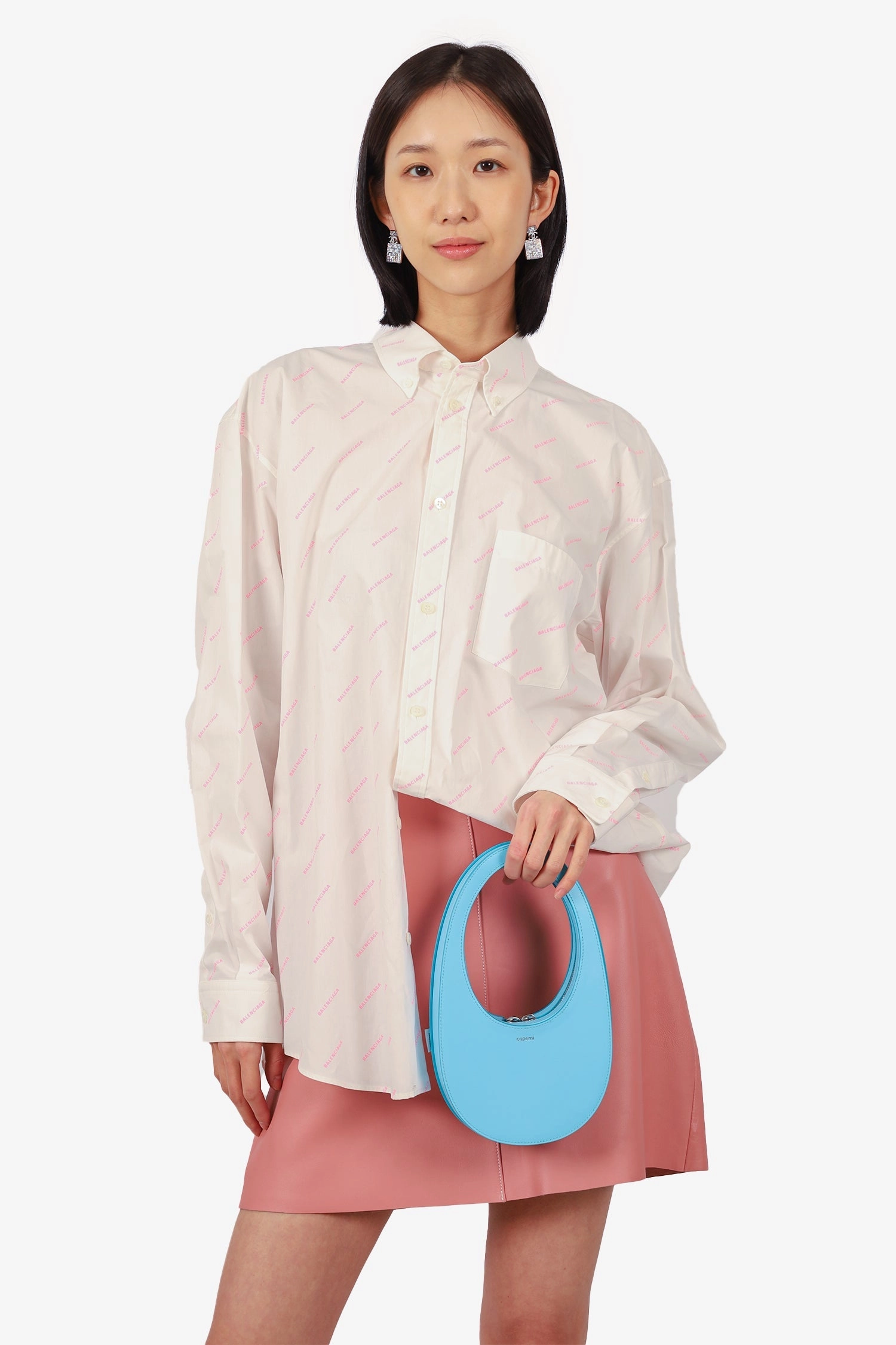 Coperni Blue Leather Mini Swipe Bag
