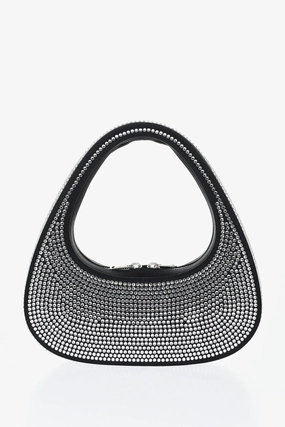Coperni Satin Effect Baguette Bag With Rinestone Applications