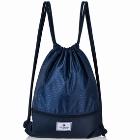 Costway Drawstring Backpack String Bag Folding Sports Sack w/Zipper - See details