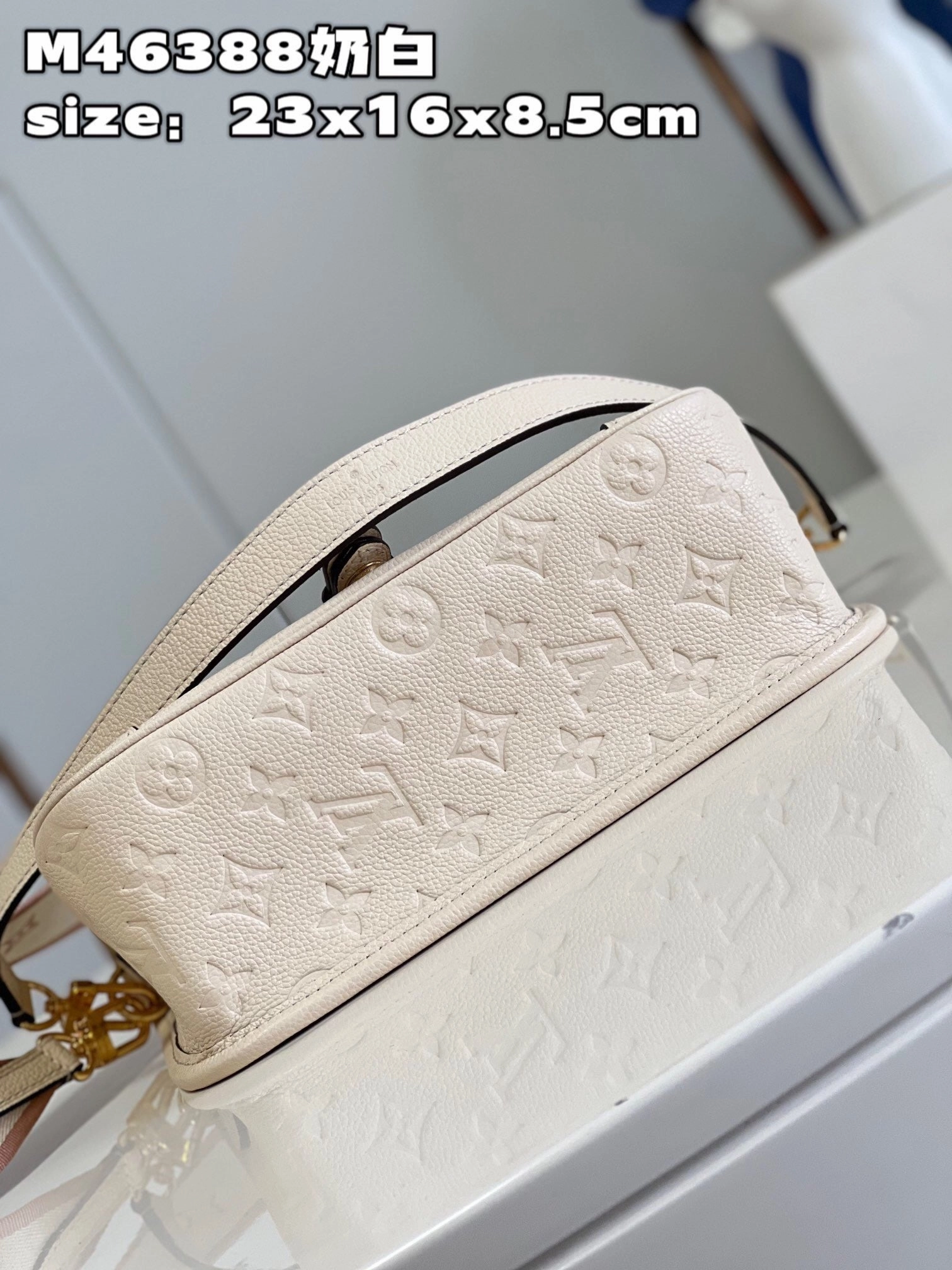 Cream Monogram Empreinte Leather Diane Leather Crossbody Bag for Women