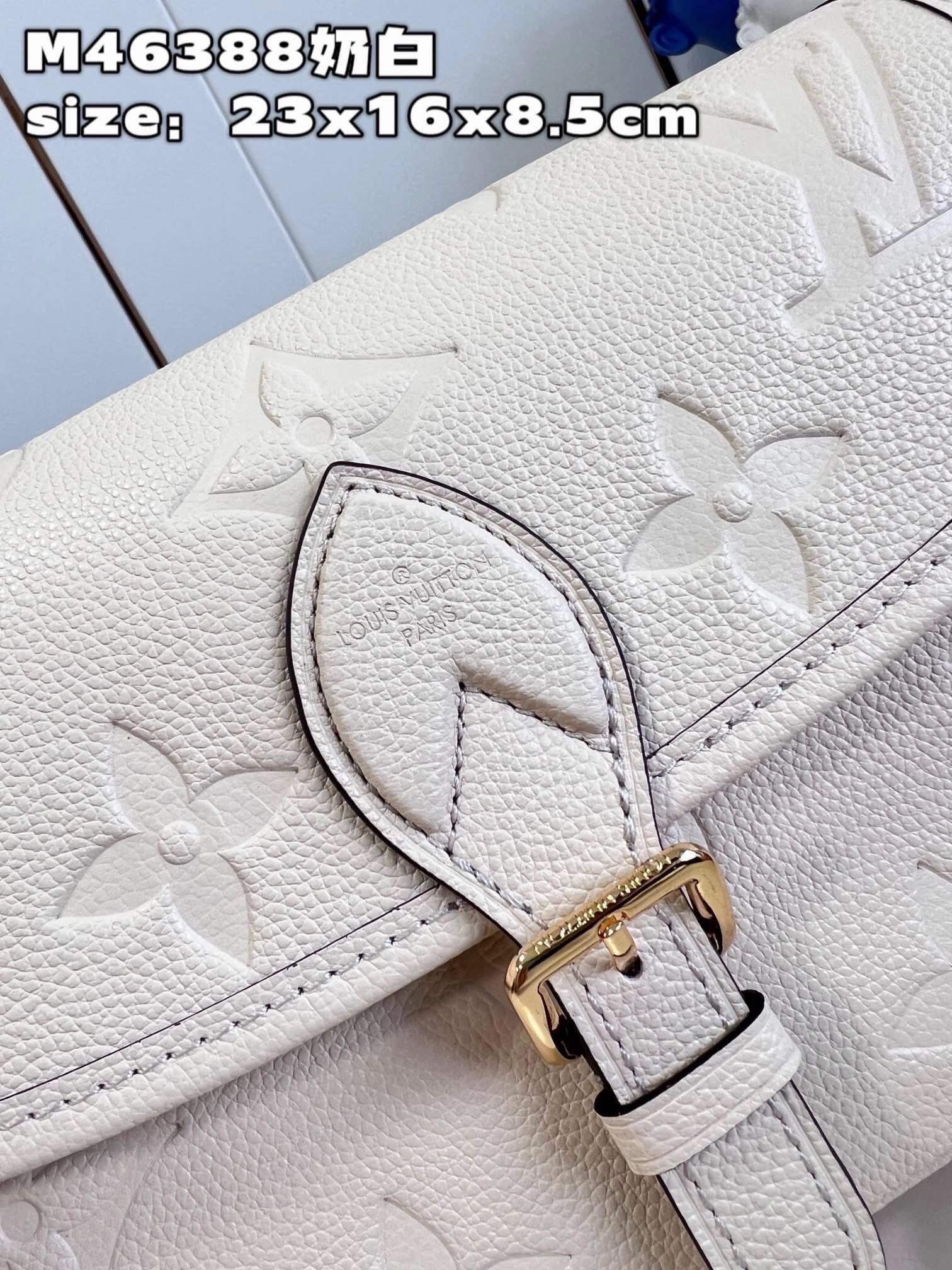 Cream Monogram Empreinte Leather Diane Leather Crossbody Bag for Women
