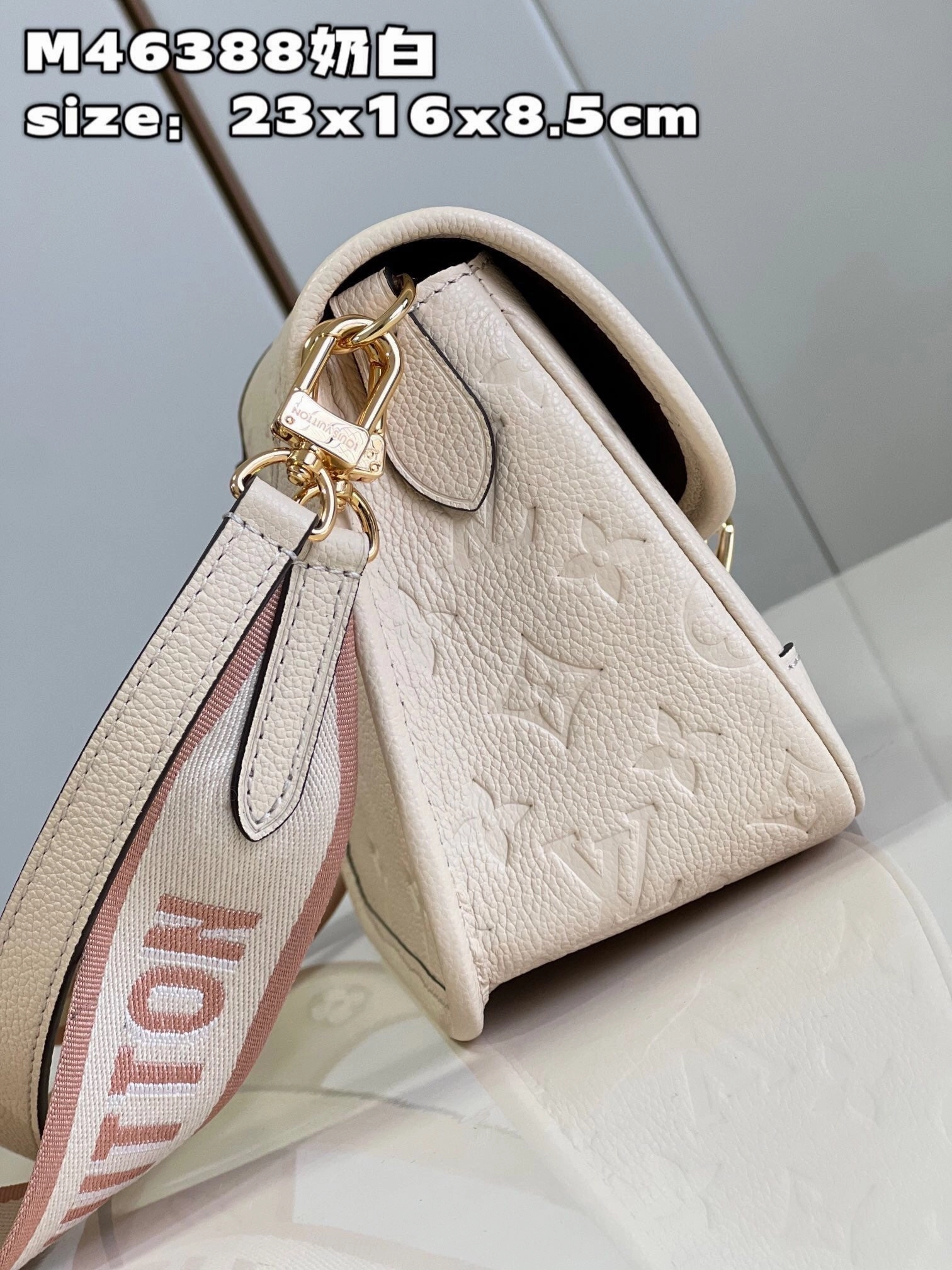 Cream Monogram Empreinte Leather Diane Leather Crossbody Bag for Women