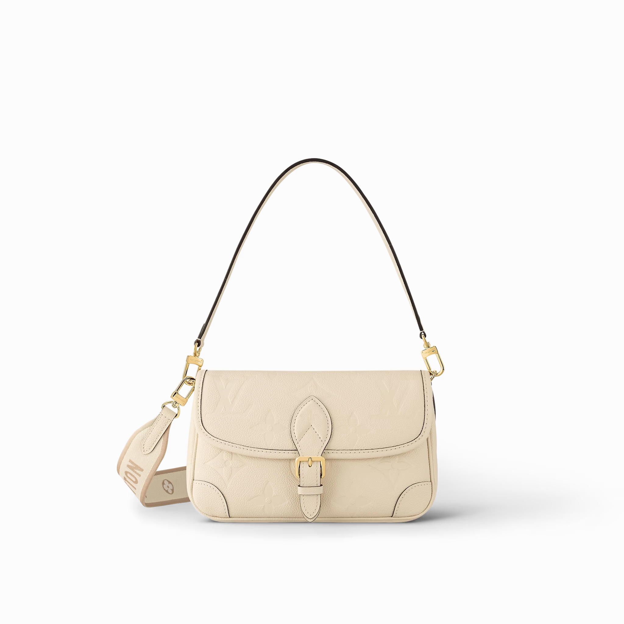 Cream Monogram Empreinte Leather Diane Leather Crossbody Bag for Women