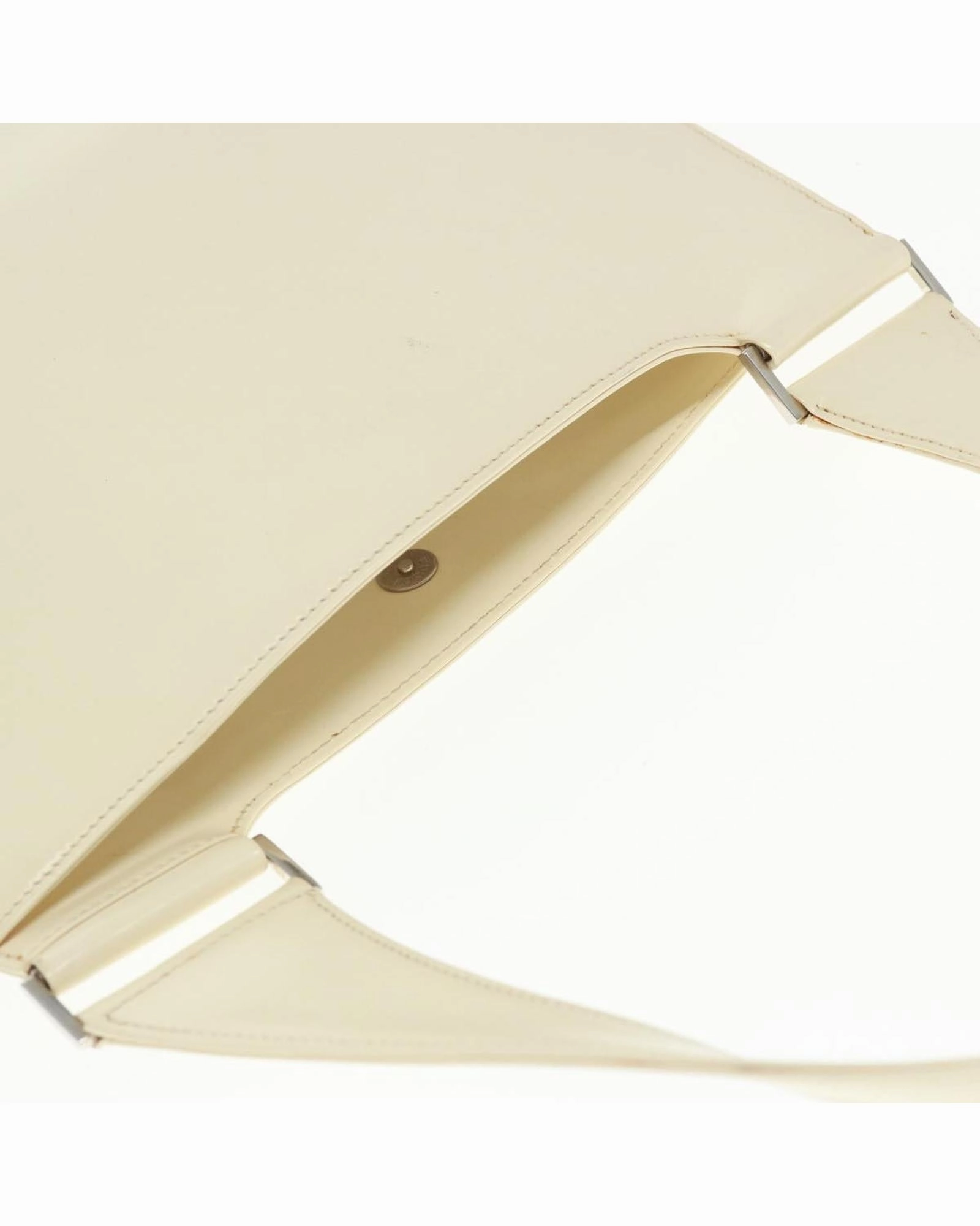 Cream Patent Leather Shoulder Bag