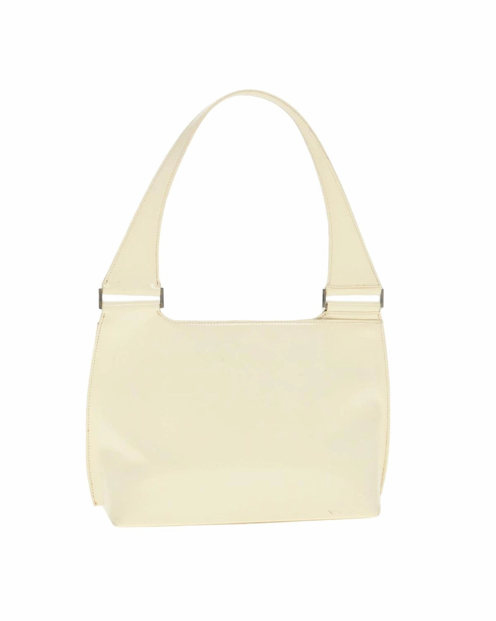 Cream Patent Leather Shoulder Bag