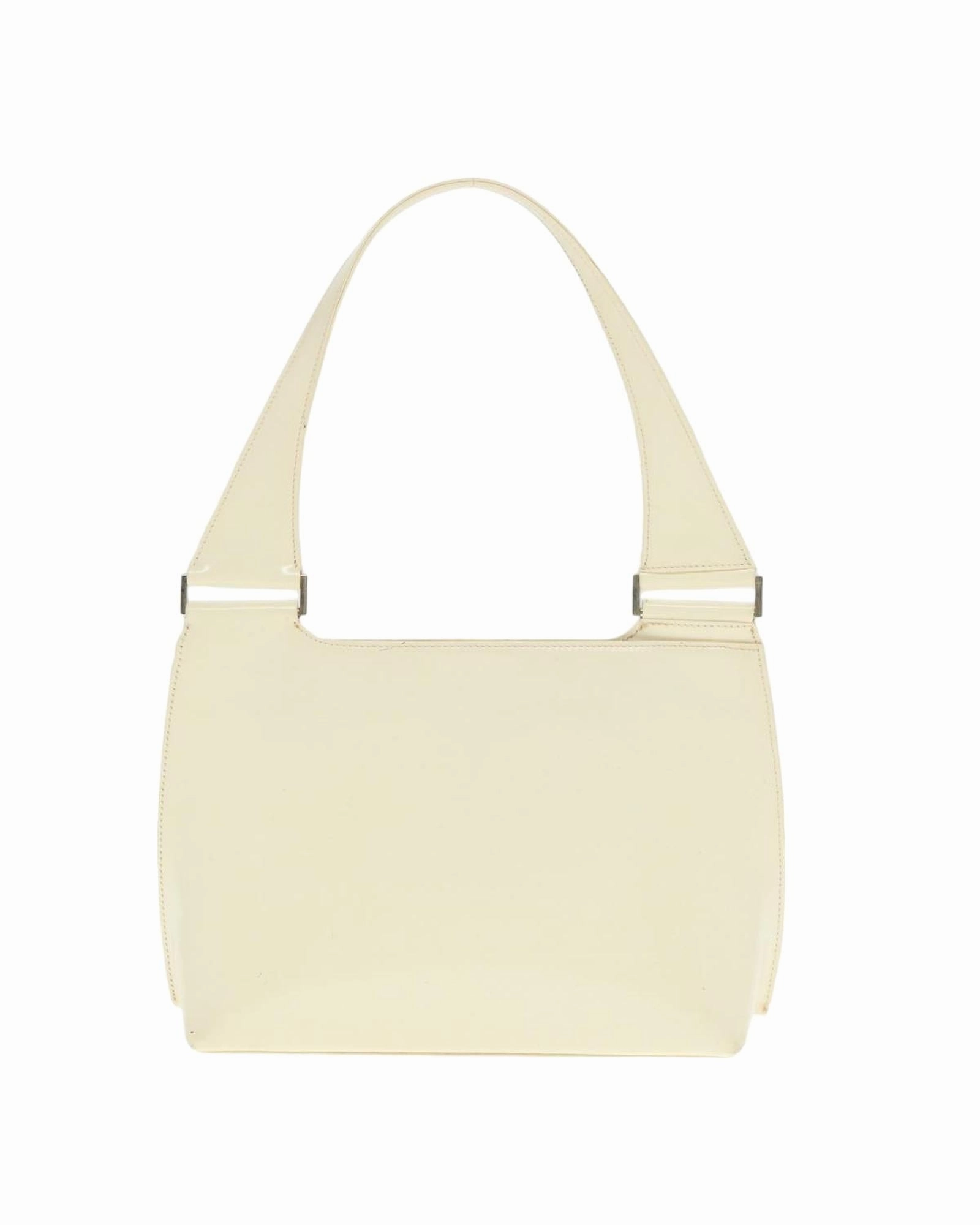 Cream Patent Leather Shoulder Bag