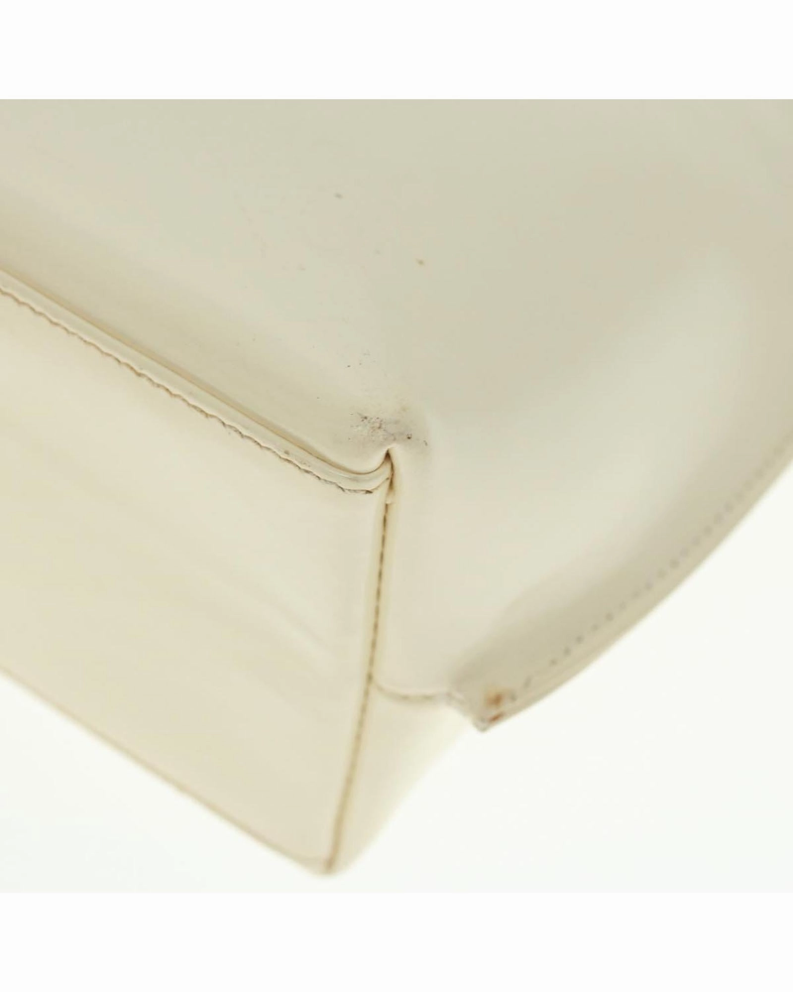 Cream Patent Leather Shoulder Bag