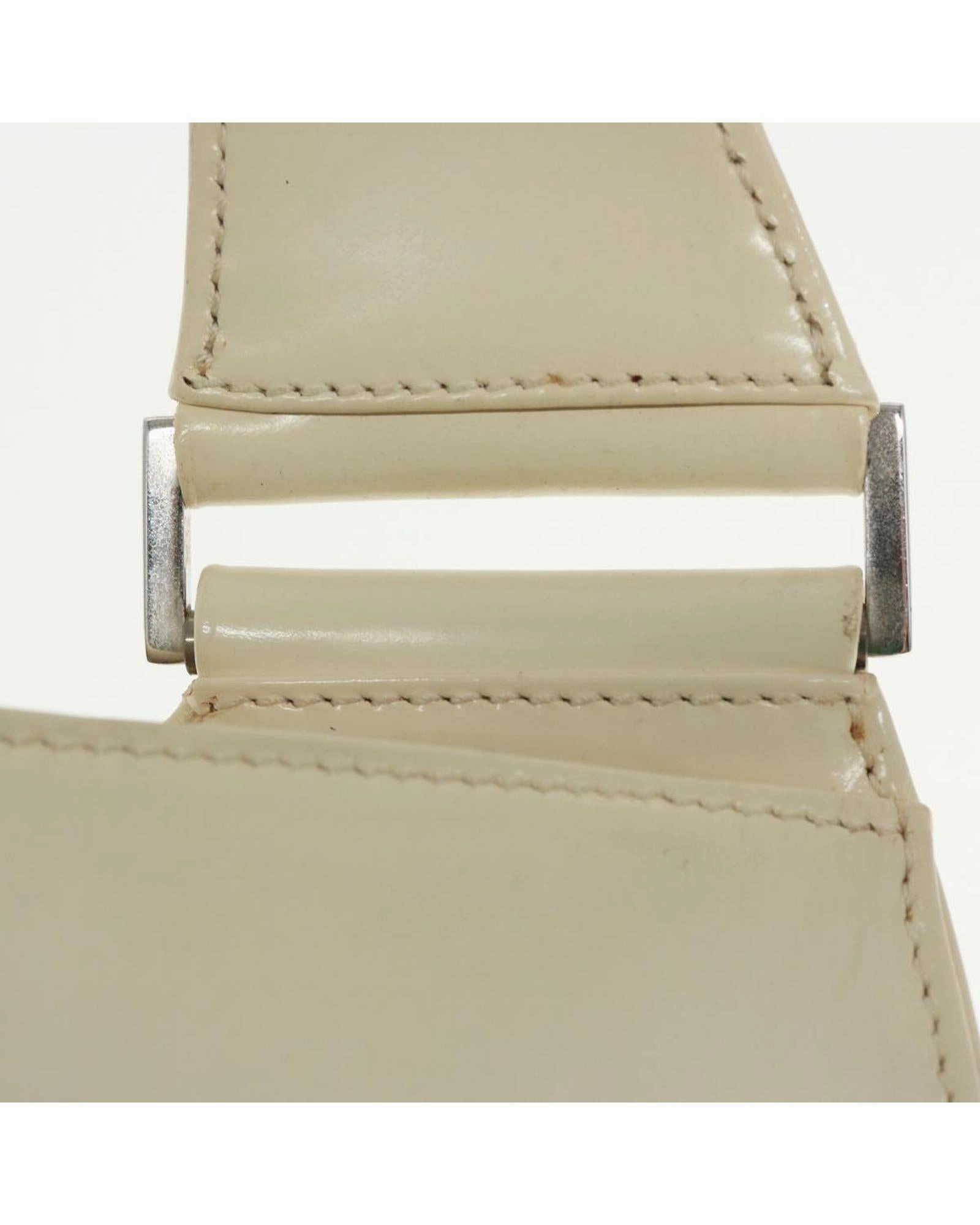 Cream Patent Leather Shoulder Bag