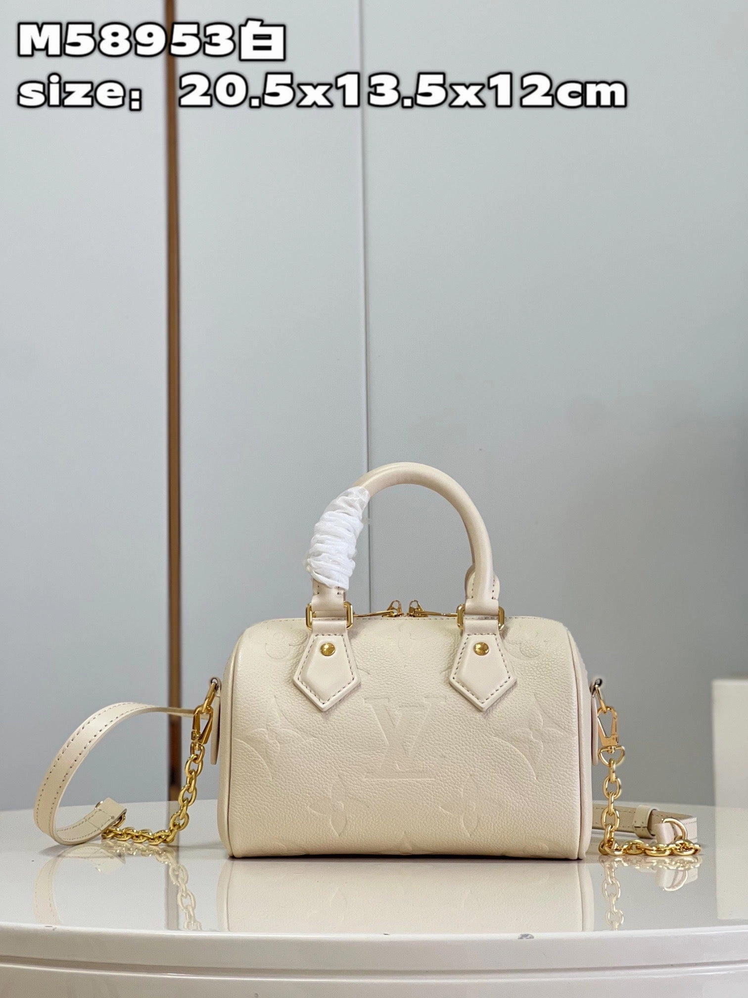 Cream Speedy Bandoulire 20 Leather Crossbody Bag for Women