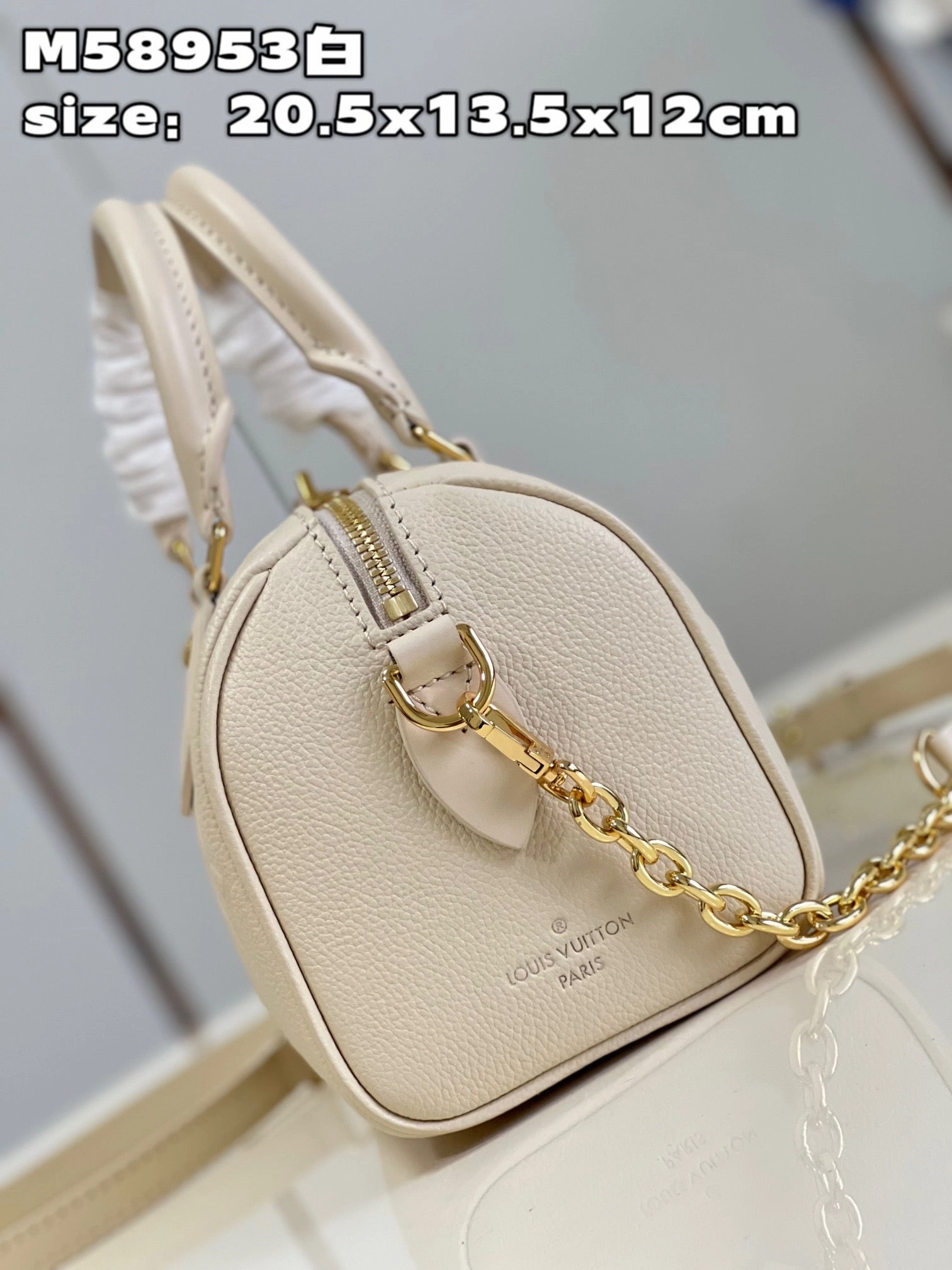 Cream Speedy Bandoulire 20 Leather Crossbody Bag for Women