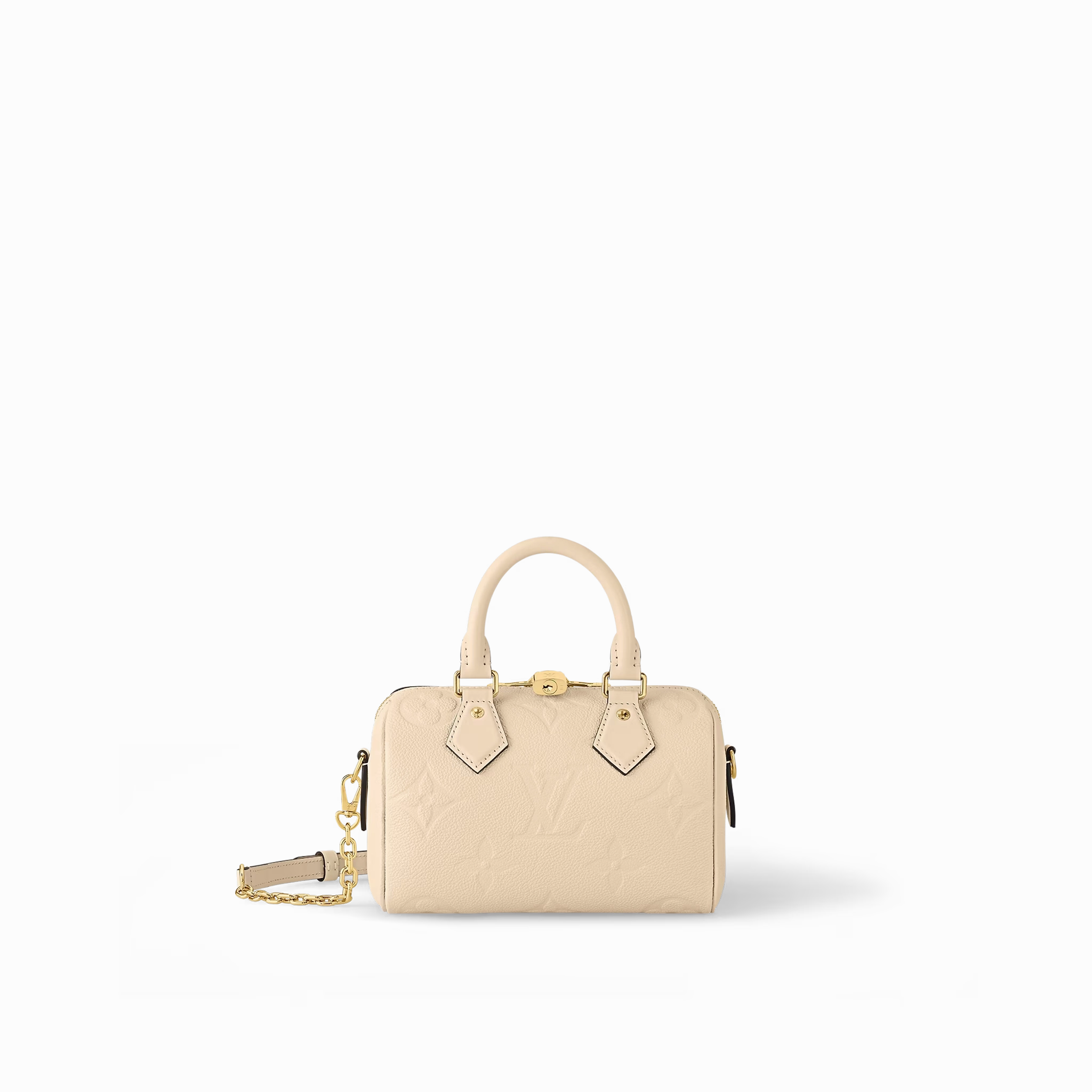 Cream Speedy Bandoulire 20 Leather Crossbody Bag for Women
