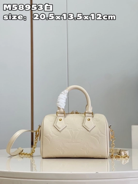Cream Speedy Bandoulire 20 Leather Crossbody Bag for Women